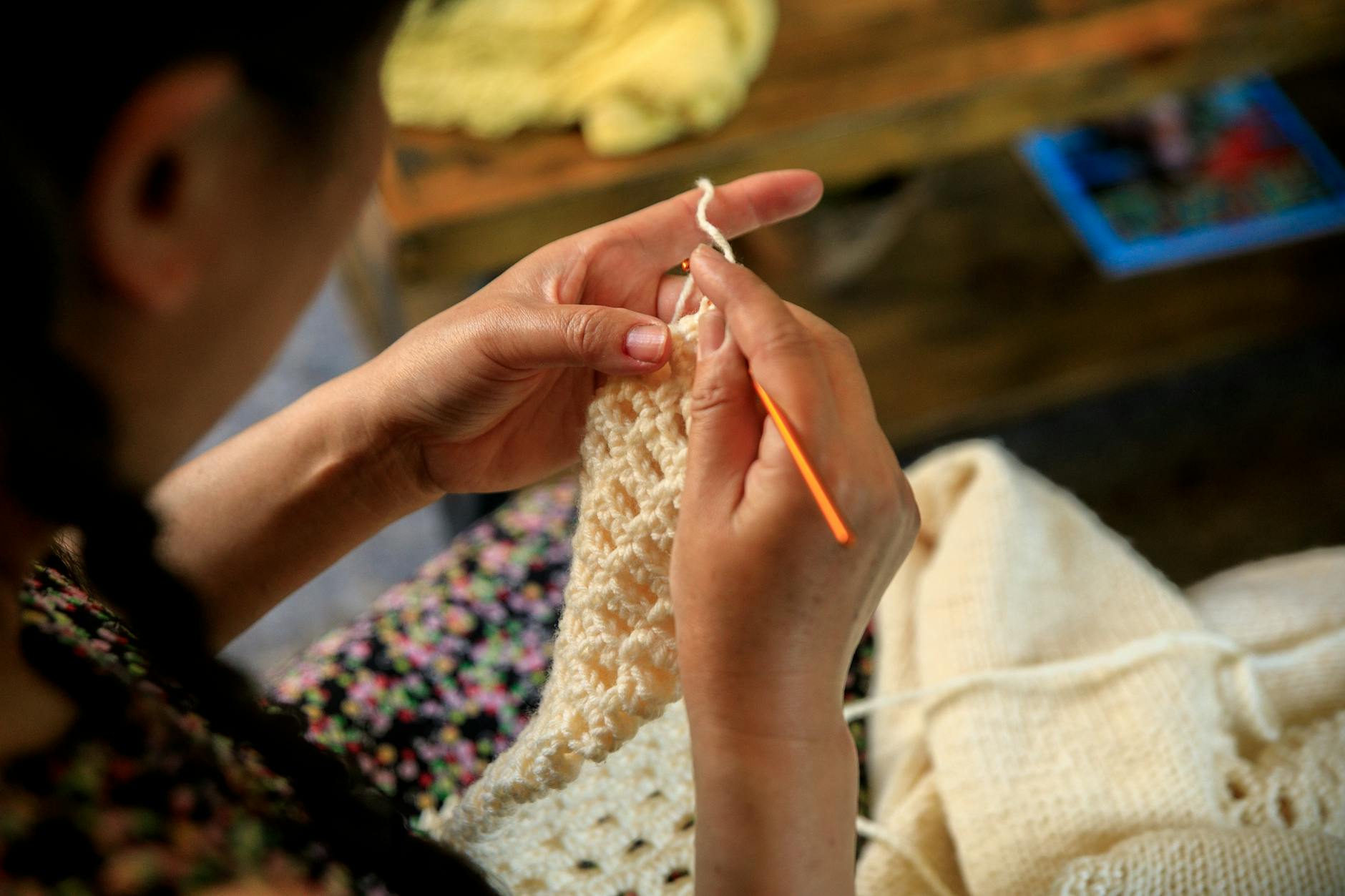 Sustainable crochet eco-friendly reusable market bags and produce bags in organic cotton yarn